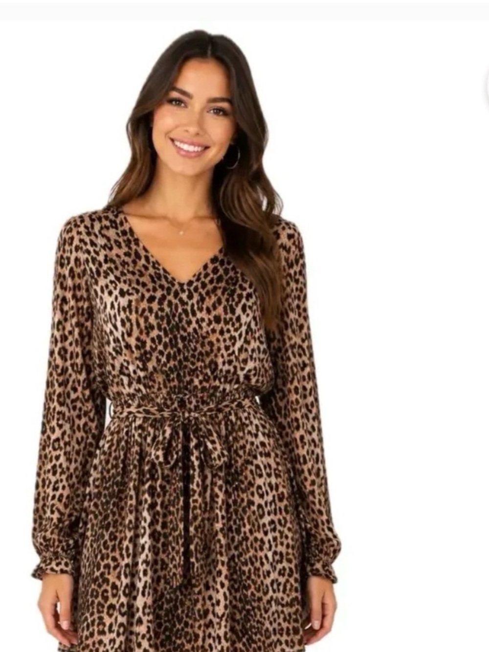 EXPRESS Animal Print Front Zip Dress
